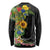 Hawaiian Tropical Plants and Chameleon Long Sleeve Shirt Polynesian Art Colorful - Polynesian Pride