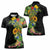 Hawaiian Tropical Plants and Chameleon Women Polo Shirt Polynesian Art Colorful - Polynesian Pride