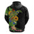 Hawaiian Tropical Plants and Chameleon Zip Hoodie Polynesian Art Colorful - Polynesian Pride