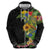 Hawaiian Tropical Plants and Chameleon Zip Hoodie Polynesian Art Colorful - Polynesian Pride