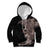 Hawaiian Tropical Plants and Chameleon Kid Hoodie Polynesian Art Grayscale - Polynesian Pride