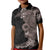 Hawaiian Tropical Plants and Chameleon Kid Polo Shirt Polynesian Art Grayscale - Polynesian Pride