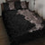 Hawaiian Tropical Plants and Chameleon Quilt Bed Set Polynesian Art Grayscale - Polynesian Pride