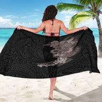 Hawaiian Tropical Plants and Chameleon Sarong Polynesian Art Grayscale - Polynesian Pride