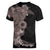 Hawaiian Tropical Plants and Chameleon Women V-Neck T-Shirt Polynesian Art Grayscale - Polynesian Pride