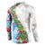 Hawaiian Tropical Flowers and Leaves Button Sweatshirt on Leopard Pattern Half Style White-Blue Version - Polynesian Pride