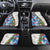 Hawaiian Tropical Flowers and Leaves Car Mats on Leopard Pattern Half Style White-Blue Version - Polynesian Pride