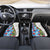 Hawaiian Tropical Flowers and Leaves Car Mats on Leopard Pattern Half Style White-Blue Version - Polynesian Pride