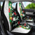 Hawaiian Tropical Flowers and Leaves Car Seat Cover on Leopard Pattern Half Style White-Black Version - Polynesian Pride
