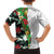 Hawaiian Tropical Flowers and Leaves Family Matching Summer Maxi Dress and Hawaiian Shirt on Leopard Pattern Half Style White-Black Version - Polynesian Pride