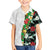 Hawaiian Tropical Flowers and Leaves Family Matching Summer Maxi Dress and Hawaiian Shirt on Leopard Pattern Half Style White-Black Version - Polynesian Pride