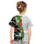 Hawaiian Tropical Flowers and Leaves Kid T Shirt on Leopard Pattern Half Style White-Black Version - Polynesian Pride