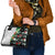 Hawaiian Tropical Flowers and Leaves Shoulder Handbag on Leopard Pattern Half Style White-Black Version - Polynesian Pride