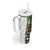 Hawaiian Tropical Flowers and Leaves Tumbler With Handle on Leopard Pattern Half Style White-Black Version - Polynesian Pride