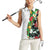 Hawaiian Tropical Flowers and Leaves Women Sleeveless Polo Shirt on Leopard Pattern Half Style White-Black Version - Polynesian Pride