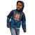 Fiji Coat of Arms Traditional Dashiki Kid Hoodie Tapa Art and Palm Leaves Pattern Dark Navy Color - Polynesian Pride