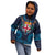 Fiji Coat of Arms Traditional Dashiki Kid Hoodie Tapa Art and Palm Leaves Pattern Dark Navy Color - Polynesian Pride