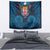 Fiji Coat of Arms Traditional Dashiki Tapestry Tapa Art and Palm Leaves Pattern Dark Navy Color - Polynesian Pride