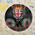 Fiji Coat of Arms Traditional Dashiki Beach Blanket Tapa Art and Palm Leaves Pattern Black Color - Polynesian Pride