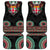 Fiji Coat of Arms Traditional Dashiki Car Mats Tapa Art and Palm Leaves Pattern Black Color - Polynesian Pride