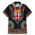 Fiji Coat of Arms Traditional Dashiki Family Matching Mermaid Dress and Hawaiian Shirt Tapa Art and Palm Leaves Pattern Black Color - Polynesian Pride