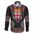 Fiji Coat of Arms Traditional Dashiki Family Matching Off Shoulder Short Dress and Hawaiian Shirt Tapa Art and Palm Leaves Pattern Black Color - Polynesian Pride
