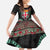 Fiji Coat of Arms Traditional Dashiki Family Matching Puletasi and Hawaiian Shirt Tapa Art and Palm Leaves Pattern Black Color - Polynesian Pride