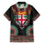 Fiji Coat of Arms Traditional Dashiki Family Matching Short Sleeve Bodycon Dress and Hawaiian Shirt Tapa Art and Palm Leaves Pattern Black Color - Polynesian Pride