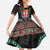 Fiji Coat of Arms Traditional Dashiki Family Matching Summer Maxi Dress and Hawaiian Shirt Tapa Art and Palm Leaves Pattern Black Color - Polynesian Pride
