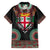 Fiji Coat of Arms Traditional Dashiki Family Matching Summer Maxi Dress and Hawaiian Shirt Tapa Art and Palm Leaves Pattern Black Color - Polynesian Pride
