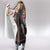 Fiji Coat of Arms Traditional Dashiki Hooded Blanket Tapa Art and Palm Leaves Pattern Black Color - Polynesian Pride