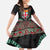 Fiji Coat of Arms Traditional Dashiki Kid Short Sleeve Dress Tapa Art and Palm Leaves Pattern Black Color - Polynesian Pride