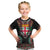 Fiji Coat of Arms Traditional Dashiki Kid T Shirt Tapa Art and Palm Leaves Pattern Black Color - Polynesian Pride