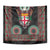 Fiji Coat of Arms Traditional Dashiki Tapestry Tapa Art and Palm Leaves Pattern Black Color - Polynesian Pride