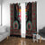 Fiji Coat of Arms Traditional Dashiki Window Curtain Tapa Art and Palm Leaves Pattern Black Color - Polynesian Pride