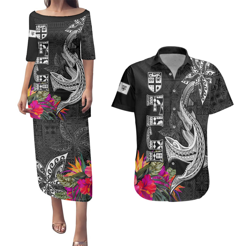 Polynesian Sunset Plumeria Couples Matching Puletasi Dress and Hawaiian Shirt Pacific Island Tribal Reggae Style LT9 main image 0
