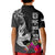 Polynesian Fiji Kid Polo Shirt Shark and Hibiscus Tapa Pattern Version LT03 - Polynesian Pride