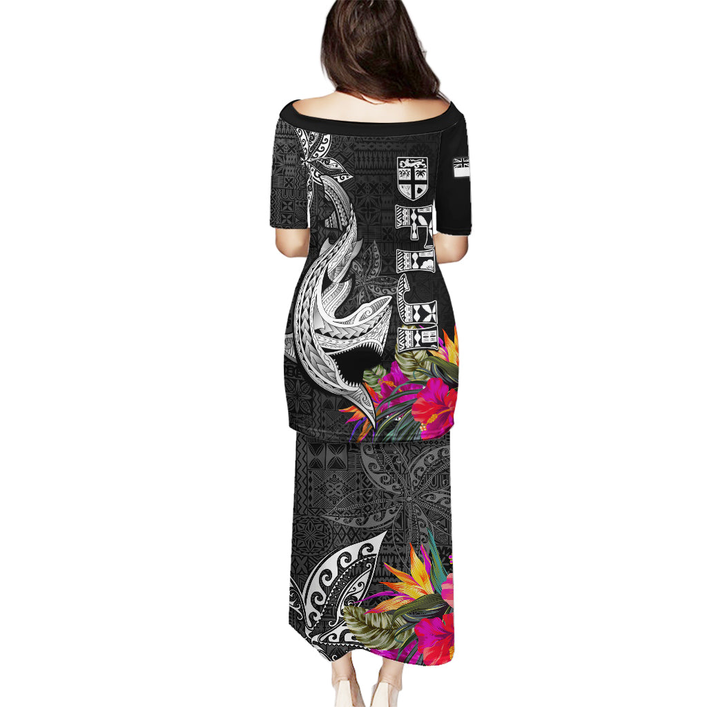 Polynesian Fiji Puletasi Shark and Hibiscus Tapa Pattern Version LT03 - Polynesian Pride