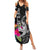 Custom Polynesian Fiji Summer Maxi Dress Shark and Hibiscus Tapa Pattern Version LT03 Women White - Polynesian Pride