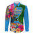 Malampa Fiji Day Family Matching Long Sleeve Bodycon Dress and Hawaiian Shirt Tropical Plants Mix Polynesian and Tapa Pattern LT03 Dad's Shirt - Long Sleeve Blue - Polynesian Pride