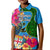 Malampa Fiji Day Kid Polo Shirt Tropical Plants Mix Polynesian and Tapa Pattern LT03 Kid Blue - Polynesian Pride