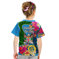 Malampa Fiji Day Kid T Shirt Tropical Plants Mix Polynesian and Tapa Pattern LT03 - Polynesian Pride