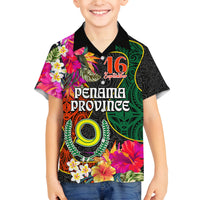 Penama Day Family Matching Tank Maxi Dress and Hawaiian Shirt 16th September Polynesian Pattern with Pacific Flower LT03 Son's Shirt Black - Polynesian Pride