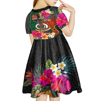 Penama Day Kid Short Sleeve Dress 16th September Polynesian Pattern with Pacific Flower LT03 - Polynesian Pride