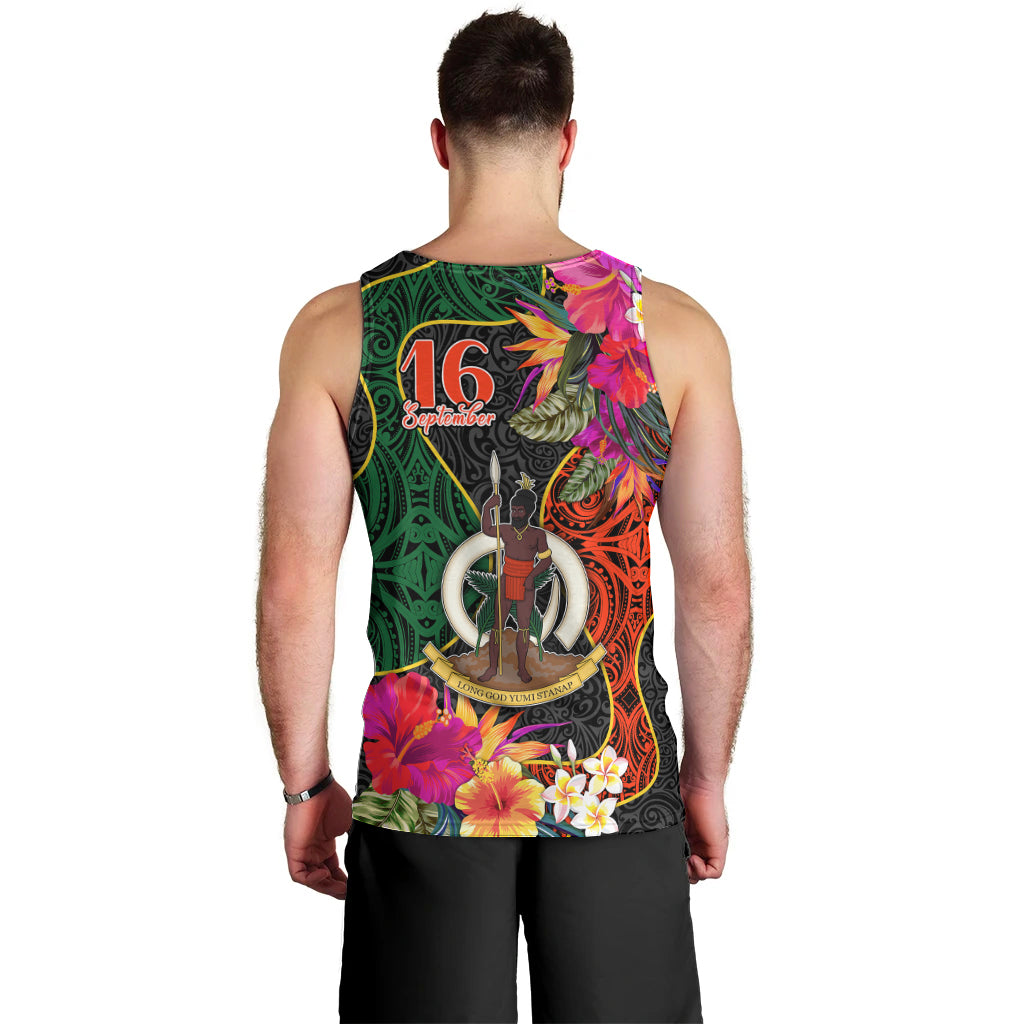 Penama Day Men Tank Top 16th September Polynesian Pattern with Pacific Flower LT03 - Polynesian Pride
