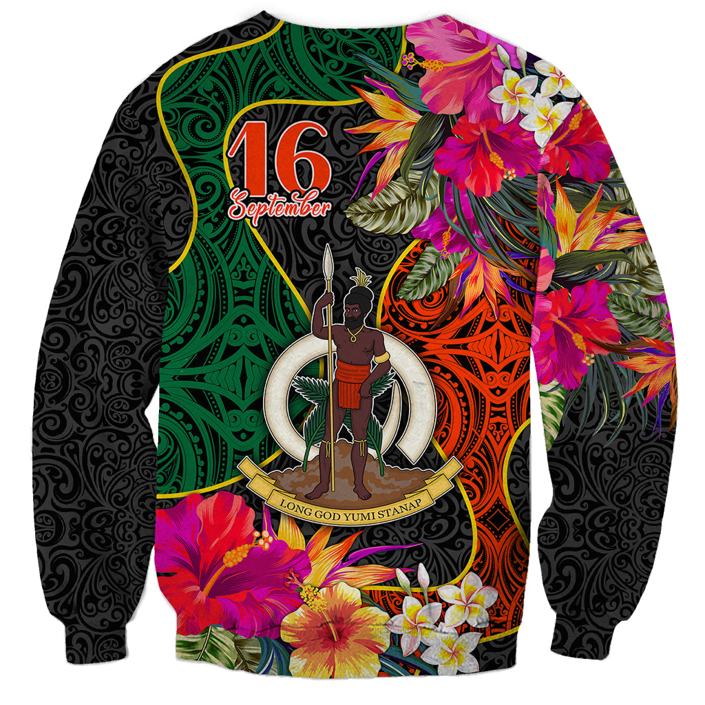 Penama Day Sweatshirt 16th September Polynesian Pattern with Pacific Flower LT03 - Polynesian Pride