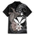 Hawaiian Whale and Kanaka Maoli Symbol Family Matching Summer Maxi Dress and Hawaiian Shirt Hibiscus with Hawaii Map and Polynesian Tattoo Grayscale Color