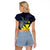 Hawaiian Whale and Kanaka Maoli Symbol Raglan Cropped T Shirt Hibiscus with Hawaii Map and Polynesian Tattoo Deep Sea Color