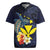 Hawaiian Whale and Kanaka Maoli Symbol Rugby Jersey Hibiscus with Hawaii Map and Polynesian Tattoo Deep Sea Color