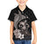 Hawaiian Whale and Volcanic Eruption Family Matching Summer Maxi Dress and Hawaiian Shirt Hibiscus and Kakau Pattern Grayscale Color